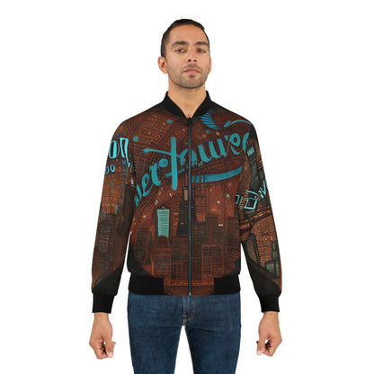 Teal Pastel Men's Bomber Jacket - Chi-Town Design