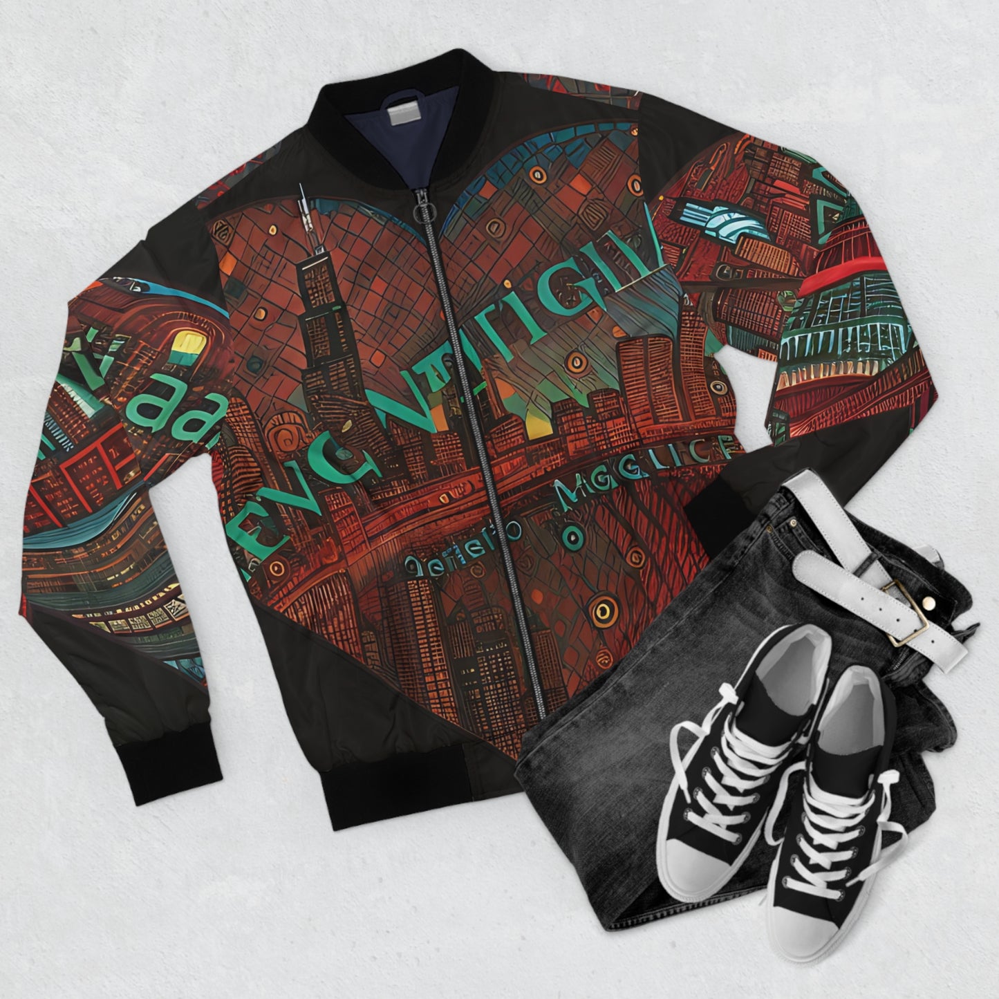 Chicago Teal Men's Bomber Jacket