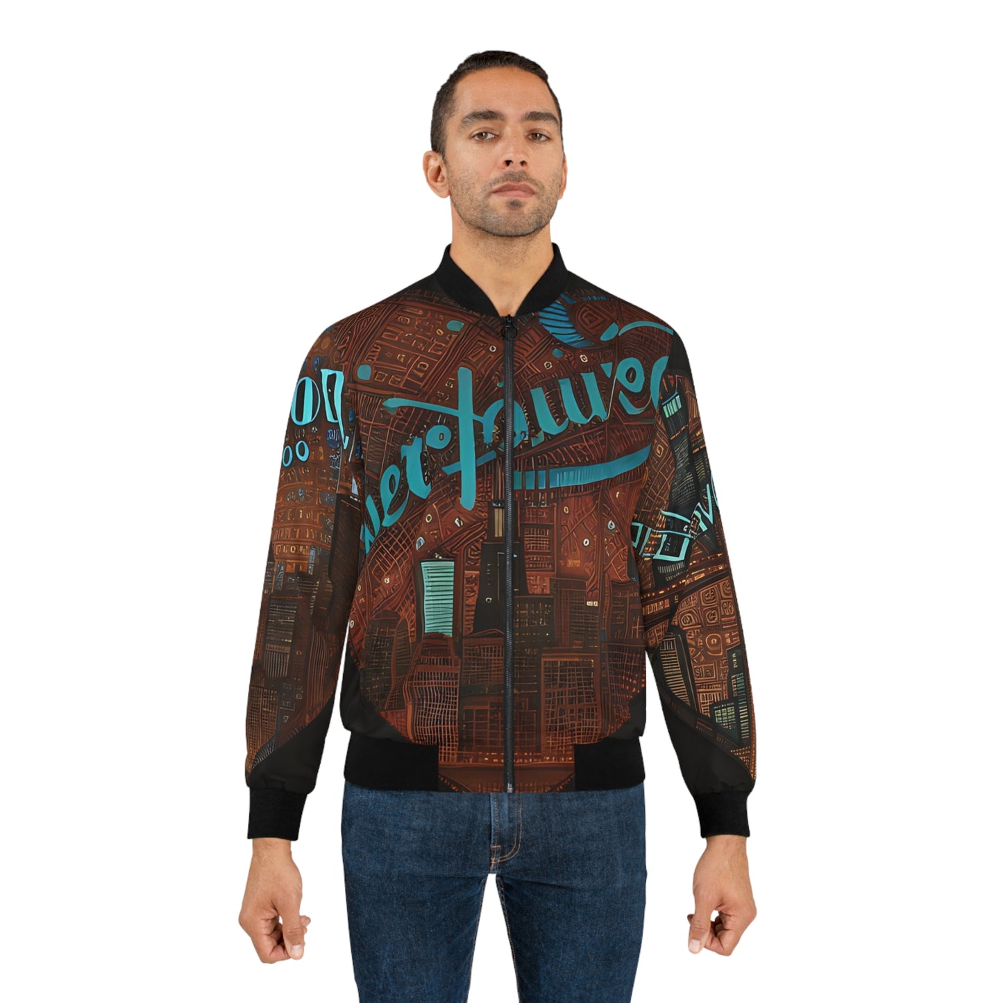 Teal Pastel Men's Bomber Jacket - Chi-Town Design