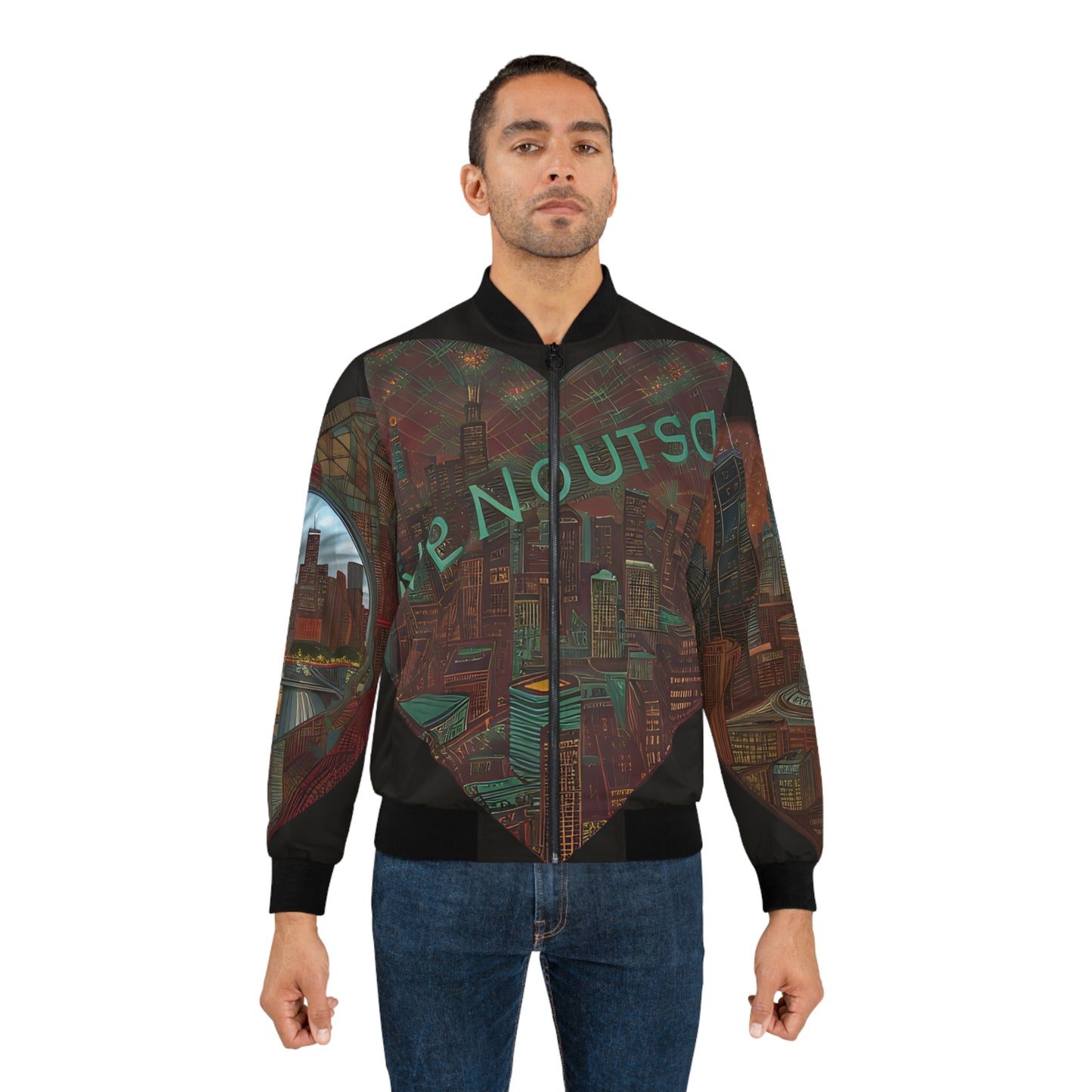 Chi-Town Pastel Men's Bomber JacketChi-Town Pastel