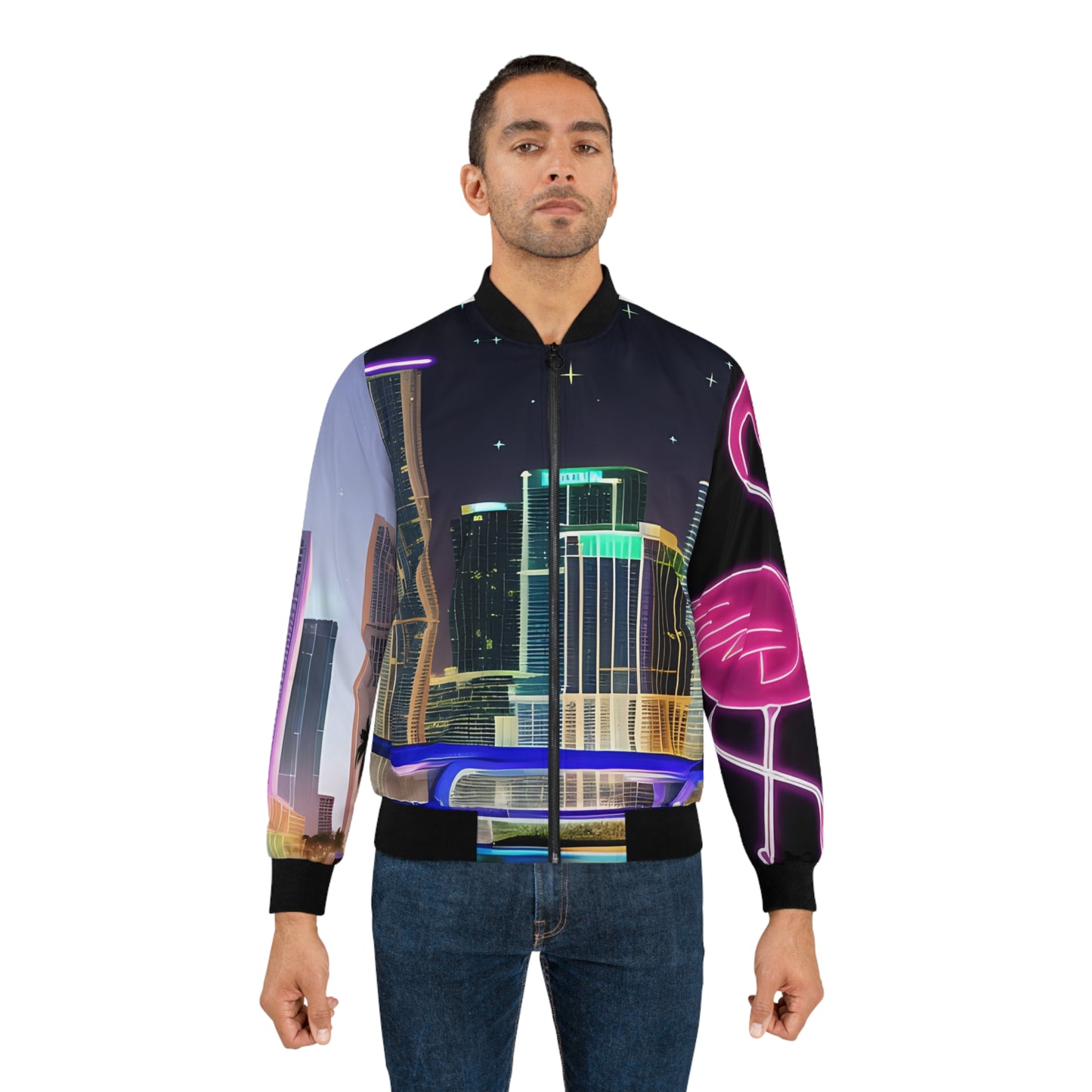 Miami Lights Men's Bomber Jacket